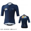 MTP 男性用 ツーリング 半袖ジャージー|メンズ 自転車 ロードレース ジャージ 春夏 EVD|RAINBOW七色