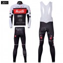 レプリカ アウディ サイクリング長袖ジャージ ロング丈パンツ 秋 冬 自転車アパレル Audi 2011