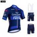 エフデジ グルパマ 夏用半袖サイクリングジャージ 自転車レーパン UCIプロチーム GROUPAMA-FDJ