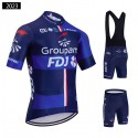 エフデジ グルパマ 夏用半袖サイクリングジャージ 自転車レーパン UCIプロチーム GROUPAMA-FDJ