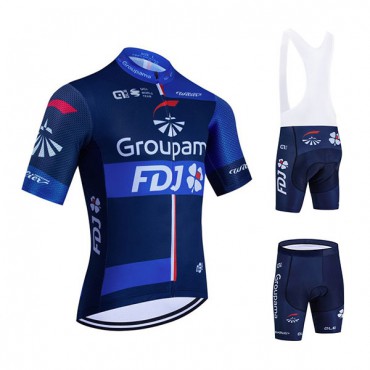 エフデジ グルパマ 夏用半袖サイクリングジャージ 自転車レーパン UCIプロチーム GROUPAMA-FDJ