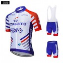 エフデジ グルパマ 夏用半袖サイクリングジャージ 自転車レーパン UCIプロチーム GROUPAMA-FDJ