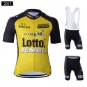 チーム ロットNL ユンボ ロードレースバイクジャージ 夏用 ビブパンツ LottoNL-Jumbo 