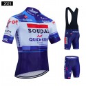 スーダル・クイックステップ プロチームユニフォーム 気持ちの良い着心地 半袖ジャージ レーサーパンツ SOUDAL QUICKSTEP