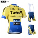 ティンコフ＝サクソ 夏用サイクリングウェア サイクルビブショーツ チーム半袖ジャージ Tinkoff-SAXO