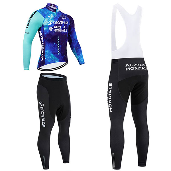 デカトロン・AG2R・ラ・モンディアル サイクルウエア長袖セット ロングスリーブジャージ ロング丈パンツ DECATHLON AG2R LA MONDIALE TEAM