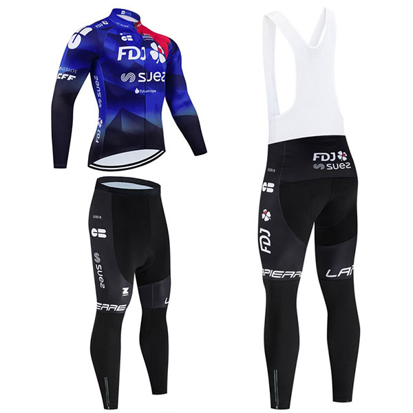 FDJ–SUEZ レプリカ長袖サイクルジャージ メッシュ / 裏起毛 2 種 ロードバイクウェア
