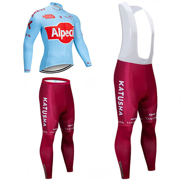 カチューシャ・アルペシン サイクリング 長袖ロードジャージ ロング丈パンツ KATUSHA-ALPECIN 2019