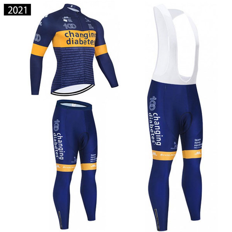 チームノボノルディスク サイクルスパッツ 長袖ジャージ 冬用自転車