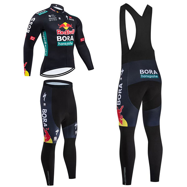 Red Bull–BORA–hansgrohe レプリカ長袖サイクルジャージ メッシュ / 裏起毛 2 種 ロードバイクウェア