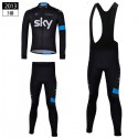 チームスカイ プロサイクリング 長袖 自転車ロードジャージ ツーリングロングパンツ SKY-ProCycling