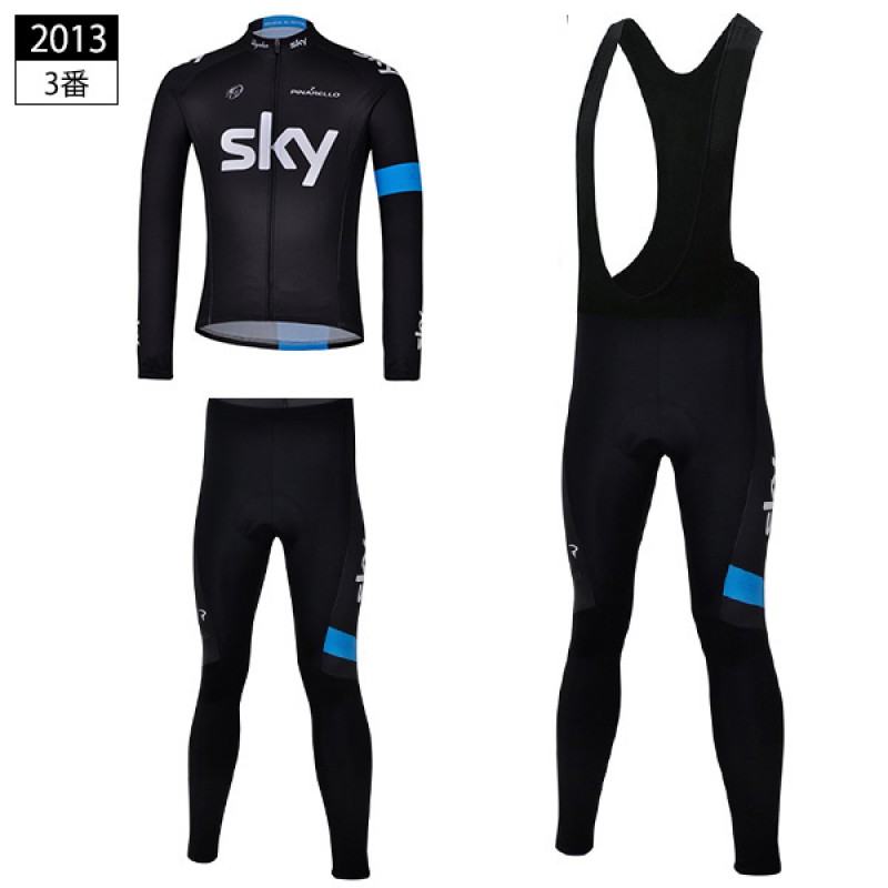 チームスカイ プロサイクリング 長袖 自転車ロードジャージ ツーリングロングパンツ Sky Procycling