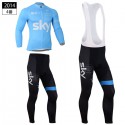 チームスカイ プロサイクリング 長袖 自転車ロードジャージ ツーリングロングパンツ SKY-ProCycling