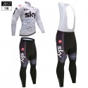 チームスカイ プロサイクリング 長袖 自転車ロードジャージ ツーリングロングパンツ SKY-ProCycling