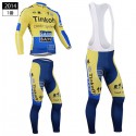 ティンコフ＝サクソ 秋冬用 サイクリングウェア 自転車スパッツ 長袖ジャージ Tinkoff-SAXO