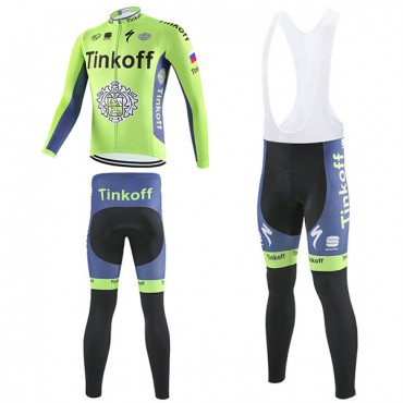 ティンコフ＝サクソ 秋冬用 サイクリングウェア 自転車スパッツ 長袖ジャージ Tinkoff-SAXO