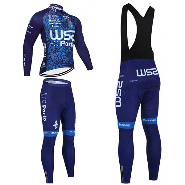 W52–FC Porto ツーリング時期冬用服装 自転車用ロングスリーブジャージ スパッツ 裏地起毛